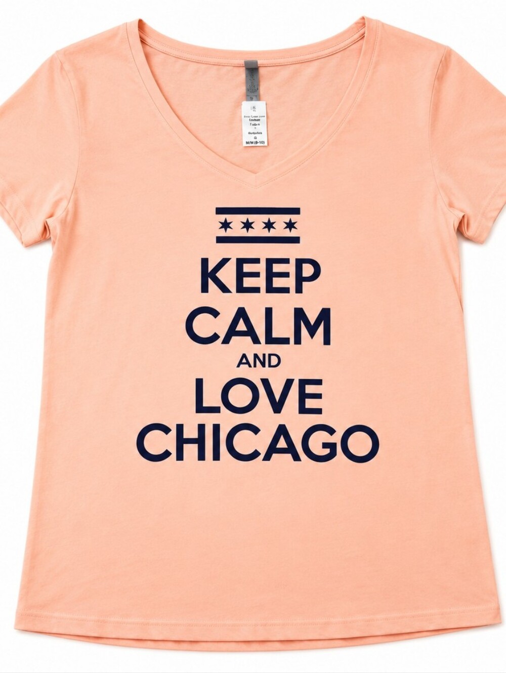 Peach 'Keep Calm and Love Chicago' Tee Sz XL